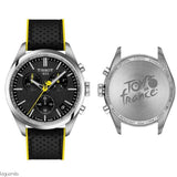Tissot PR 100 Tour De France Chronograph Black Dial Silver Steel Strap Watch for Men - T150.417.11.051.00