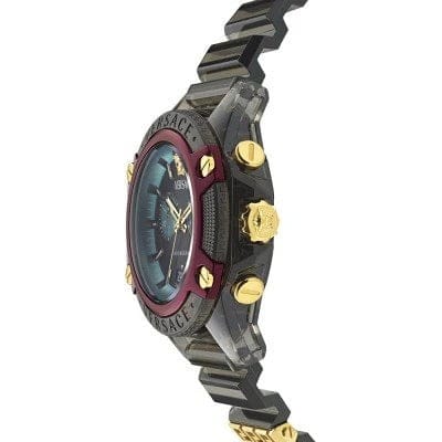 Versace Icon Active Chronograph Black Dial Black Siliconen Strap Unisex Watch - VE8P00224