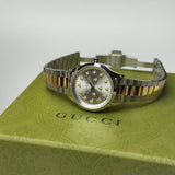 Gucci G Timeless 18K Gold Silver Dial Two Tone Steel Strap Watch for Women - YA1265032