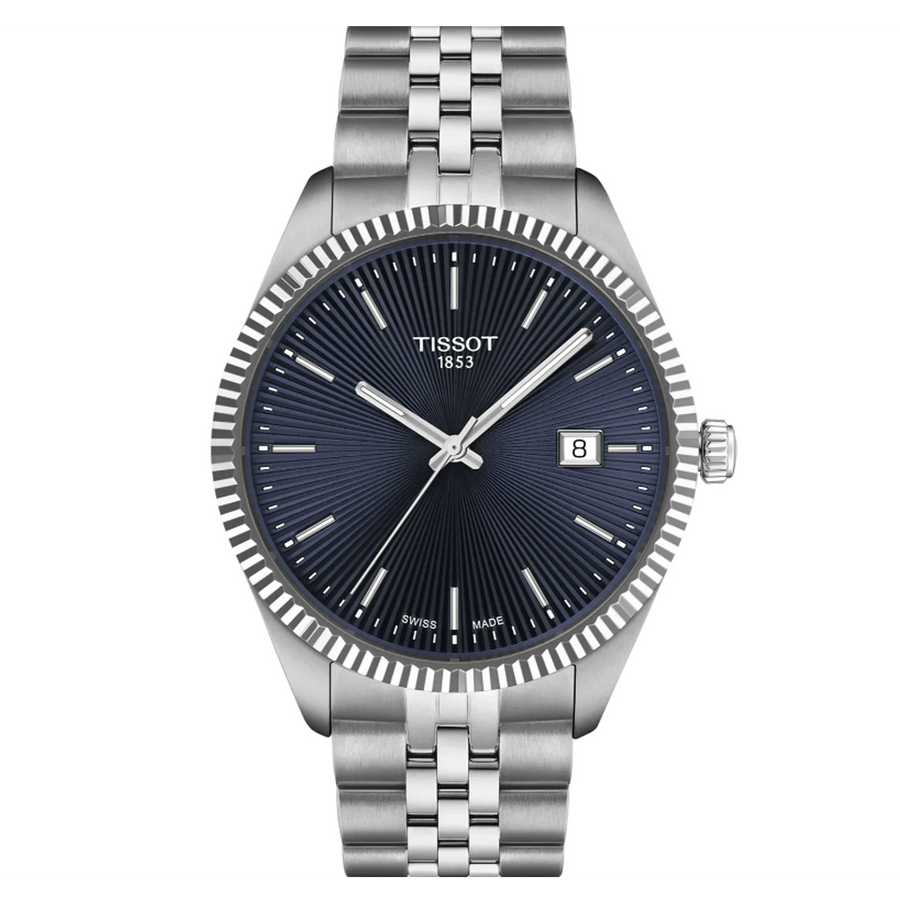 Tissot Ballade Quartz Blue Dial Silver Steel Strap Watch for Men - T156.410.11.041.00