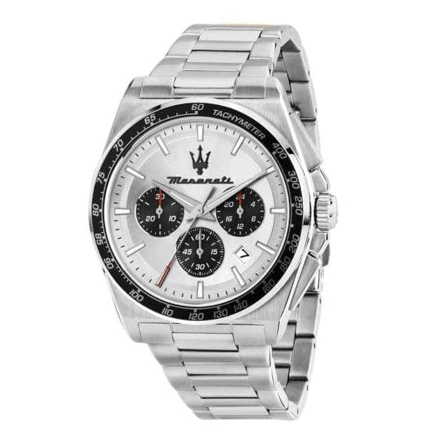 Maserati Velocità Chronograph Silver Dial Silver Steel Strap Watch for Men - R8873652006