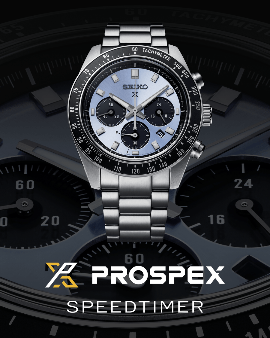 Seiko Prospex Speedtimer 41.4 Solar Chronograph Blue Dial Silver Steel Strap Watch for Men - SSC935
