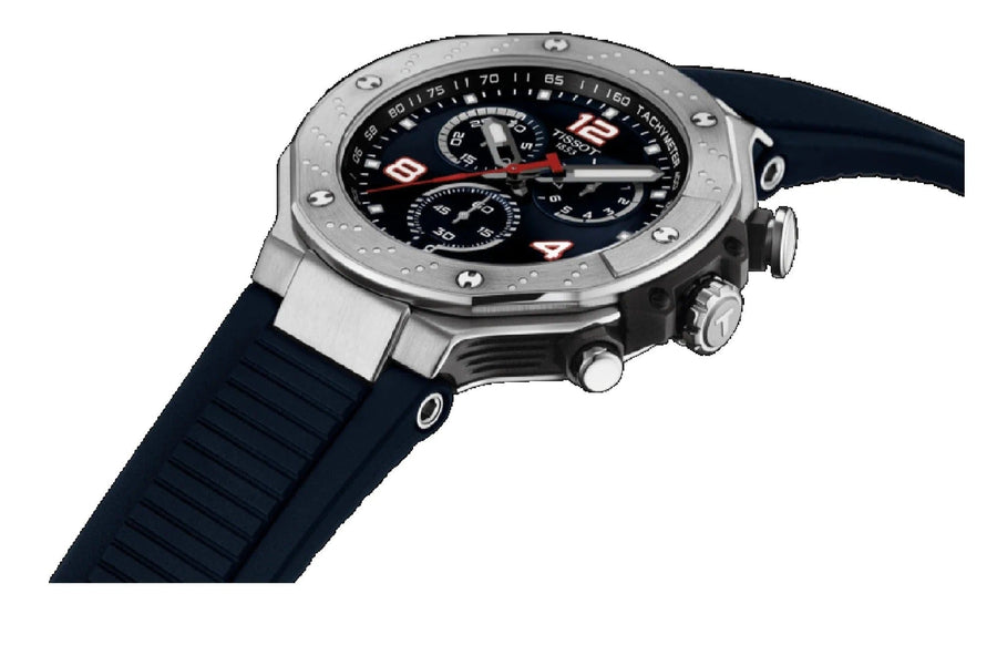 Tissot T Race Moto GP Limited Edition Chronograph Blue Dial Blue Rubber Strap Watch for Men - T141.417.17.047.00