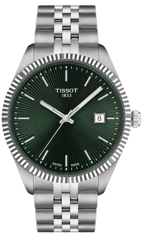 Tissot Ballade Quartz Green Dial Silver Steel Strap Watch for Men - T156.410.11.091.00