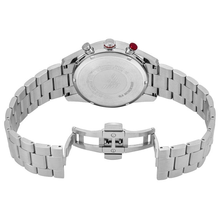 Emporio Armani Racer Chronograph Blue Dial Silver Steel Strap Watch for Men - AR11676