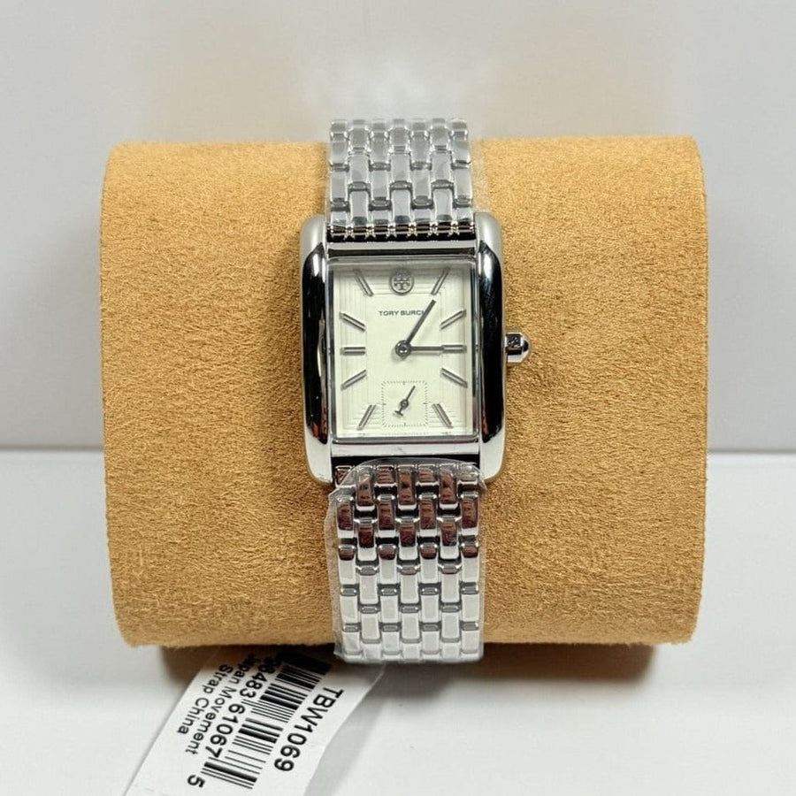 Tory Burch Eleanor White Dial Silver Steel Strap Watch for Women - TBW1069