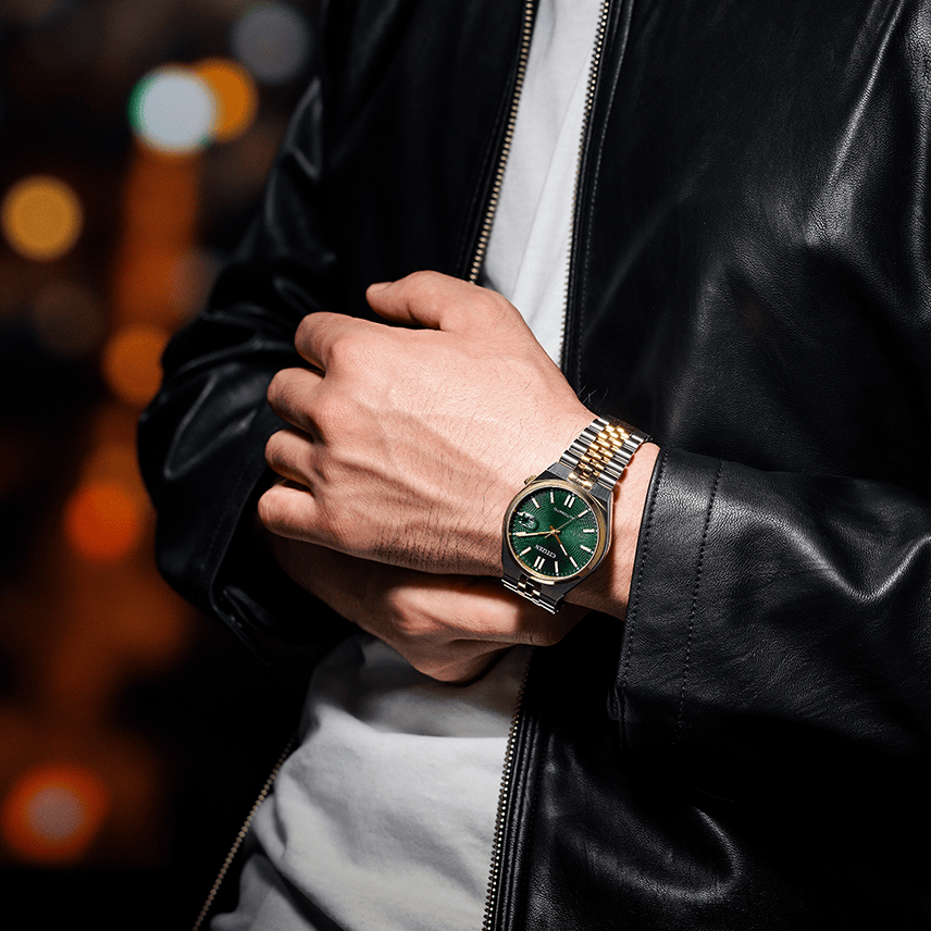Citizen Tsuyosa 60 Automatic Green Dial Two Tone Steel Strap Watch for Men - NK0024-54X