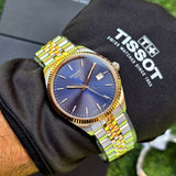 Tissot Ballade Quartz Blue Dial Two Tone Steel Strap Watch for Men - T156.410.22.041.00