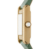 Emporio Armani Classic White Dial Green Leather Strap Watch for Women - AR11661