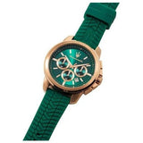 Maserati Successo Chronograph Green Dial Green Silicone Strap Watch for Men - R8871621038