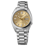 Seiko 5 Sports Automatic Gold Dial Silver Steel Strap Watch for Men - SRPL59K1