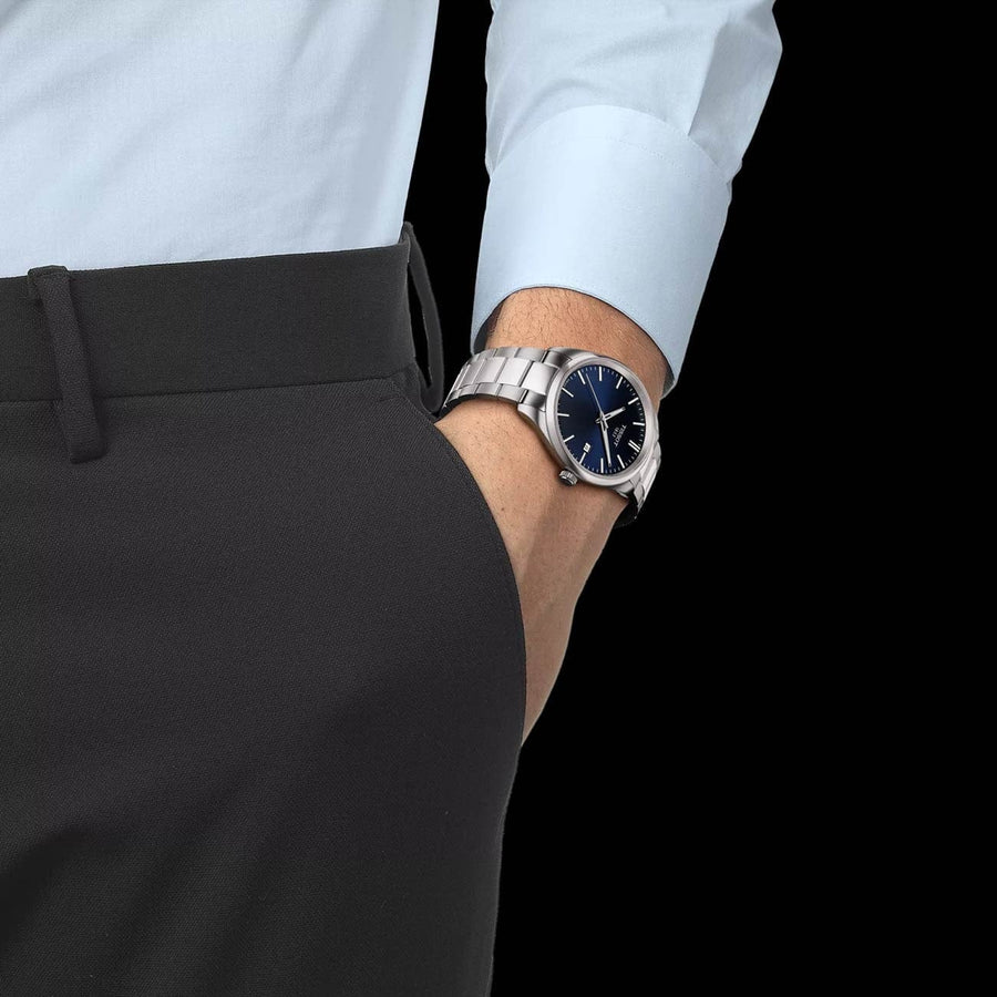Tissot PR 100 Blue Dial Silver Steel Strap Watch for Men - T150.410.11.041.00