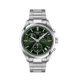 Tissot PR 100 Chronograph Green Dial Silver Steel Strap Watch for Men - T150.417.11.091.00