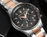 Maserati SFIDA Chronograph Grey Dial Two Tone Steel Strap Watch for Men - R8873640021