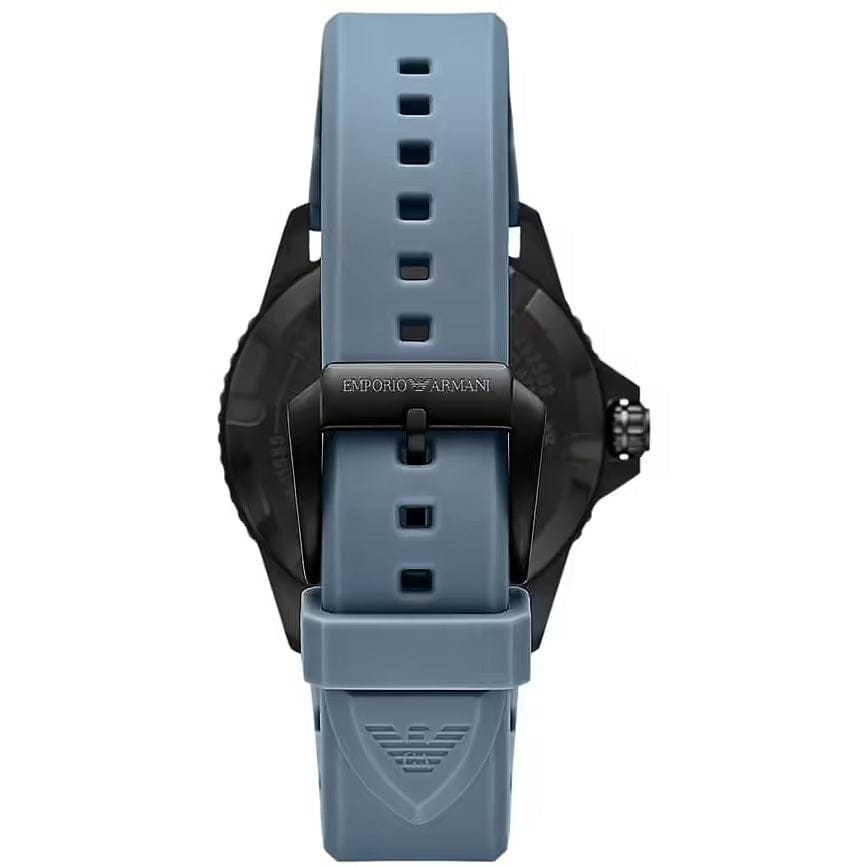 Emporio Armani Sea Explorer Divers Blue Dial Blue Silicone Strap Watch for Men - AR11685