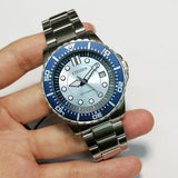 Citizen Mechanical Automatic Blue Dial Silver Steel Strap Watch for Men - NJ0178-81M