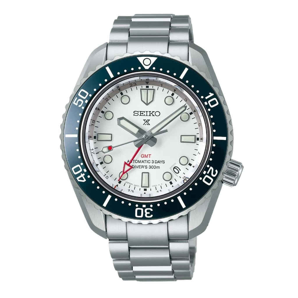 Seiko Prospex 1968 Heritage Diver's GMT 60th Anniversary White Dial Silver Steel Strap Watch for Men - SPB519J1