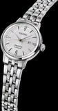 Seiko Presage Cocktail Time Automatic Diamonds White Dial Silver Steel Strap Watch for Women - SRE017J1