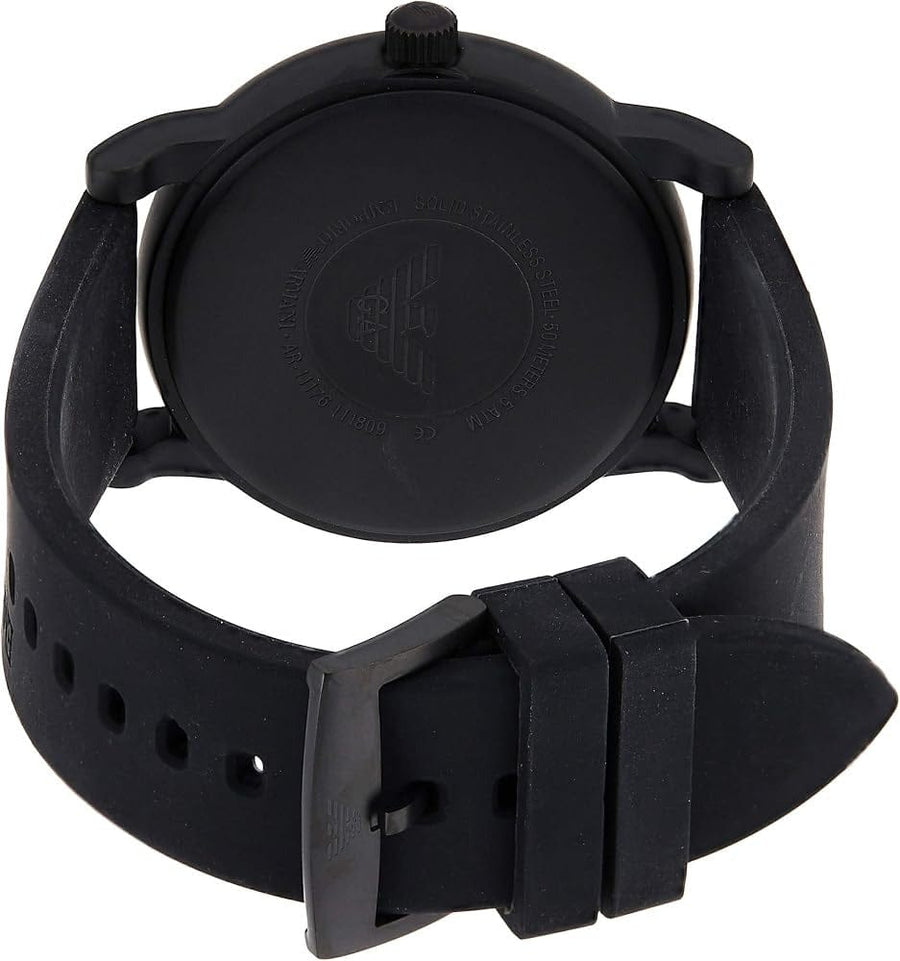 Emporio Armani Luigi Gray Dial Black Silicon Strap Watch for Men - AR11176
