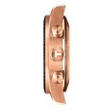 Tissot PRS 516 Chronograph Black Dial Rose Gold Steel Strap Watch for Men - T149.417.33.051.00