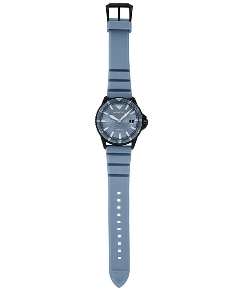 Emporio Armani Sea Explorer Divers Blue Dial Blue Silicone Strap Watch for Men - AR11685