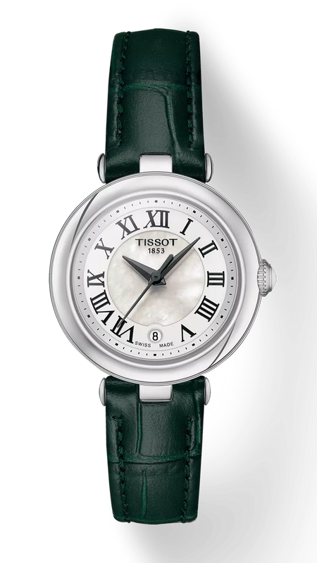 Tissot Bellissima Small Lady Mother of Pearl Dial Green Leather Strap Watch for Women - T126.010.16.113.02