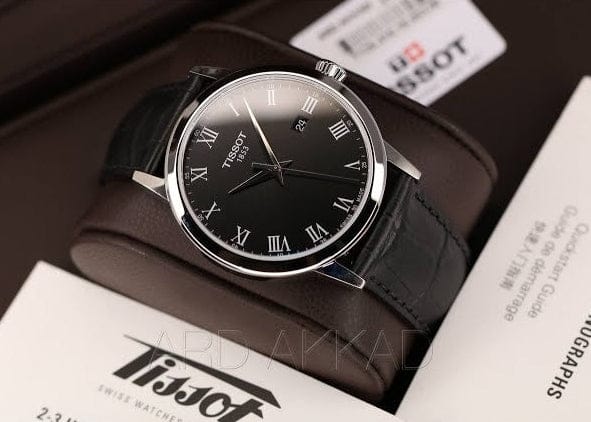 Tissot T Classic Dream Quartz Black Dial Black Leather Strap Watch for Men - T129.410.16.053.00