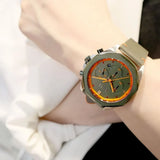 Hugo Boss Cloud Chronograph Olive Green Dial Green Leather Strap Watch for Men - 1514018