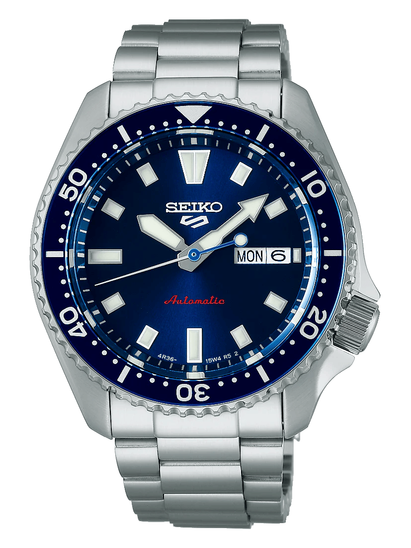 Seiko 5 Sports SKX Automatic Blue Dial Silver Steel Strap Watch for Men - SRPL83K1