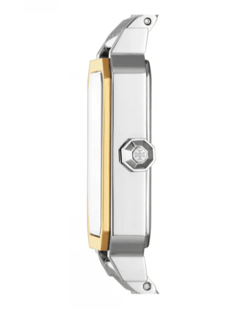 Tory Burch Robinson White Dial Two Tone Steel Strap Watch for Women - TBW1501