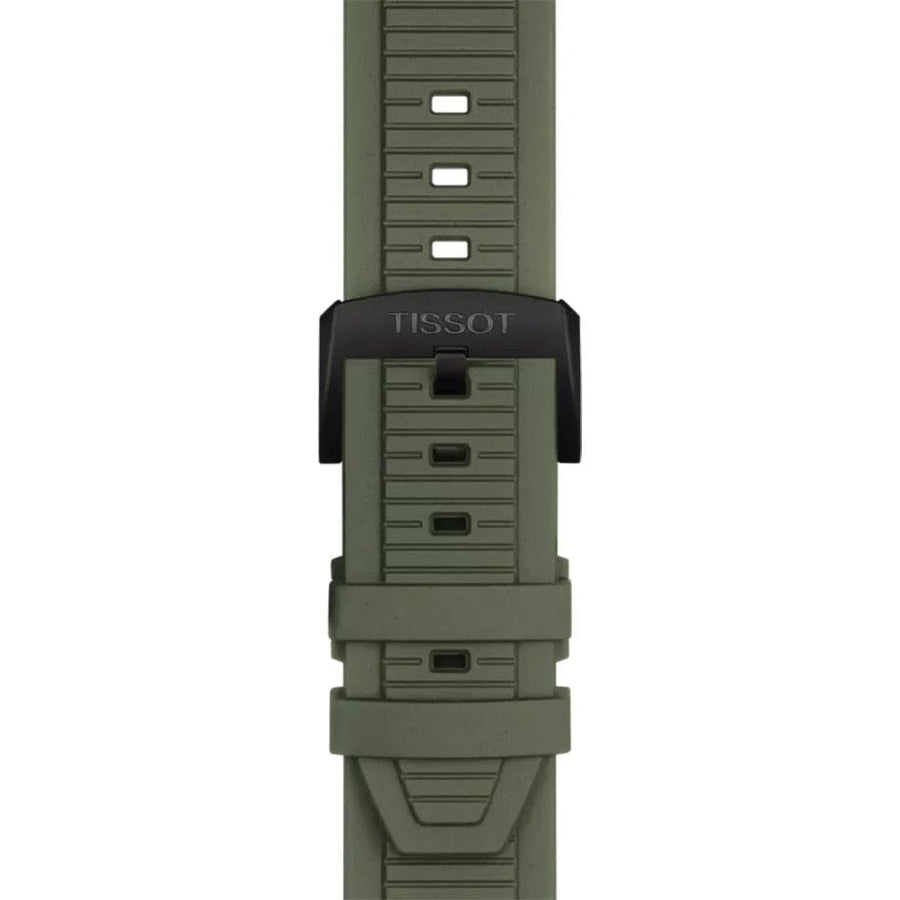 Tissot T Race Chronograph Black Dial Green Rubber Strap Watch for Men - T141.417.37.061.02