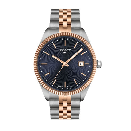 Tissot Ballade Quartz Blue Dial Two Tone Steel Strap Watch for Men - T156.410.22.041.00