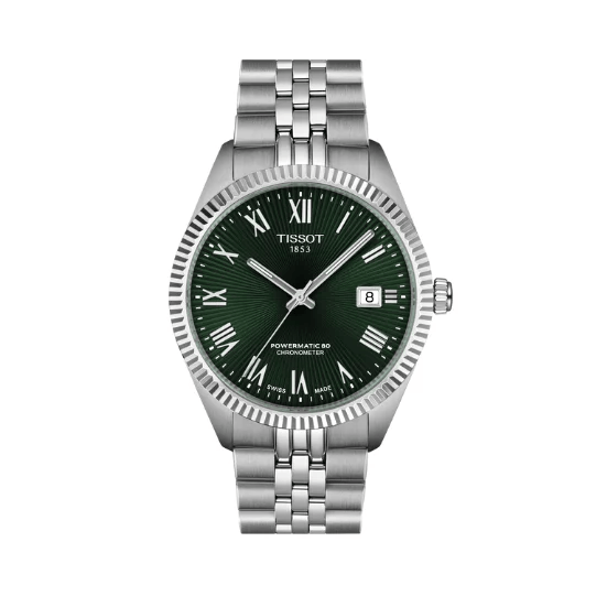 Tissot Ballade Powermatic 80 COSC Green Dial Silver Steel Strap Watch for Men - T156.408.11.093.00