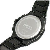 Hugo Boss Taper Chronograph Black Dial Black Steel Strap Watch for Men - 1514090