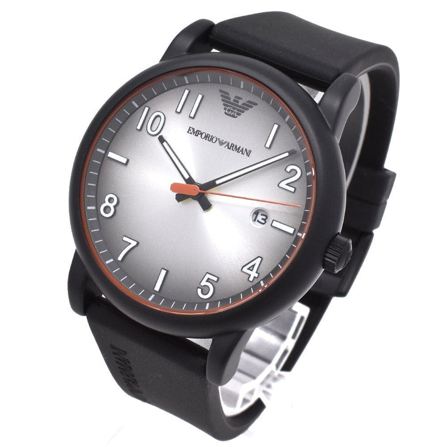 Emporio Armani Luigi Gray Dial Black Silicon Strap Watch for Men - AR11176