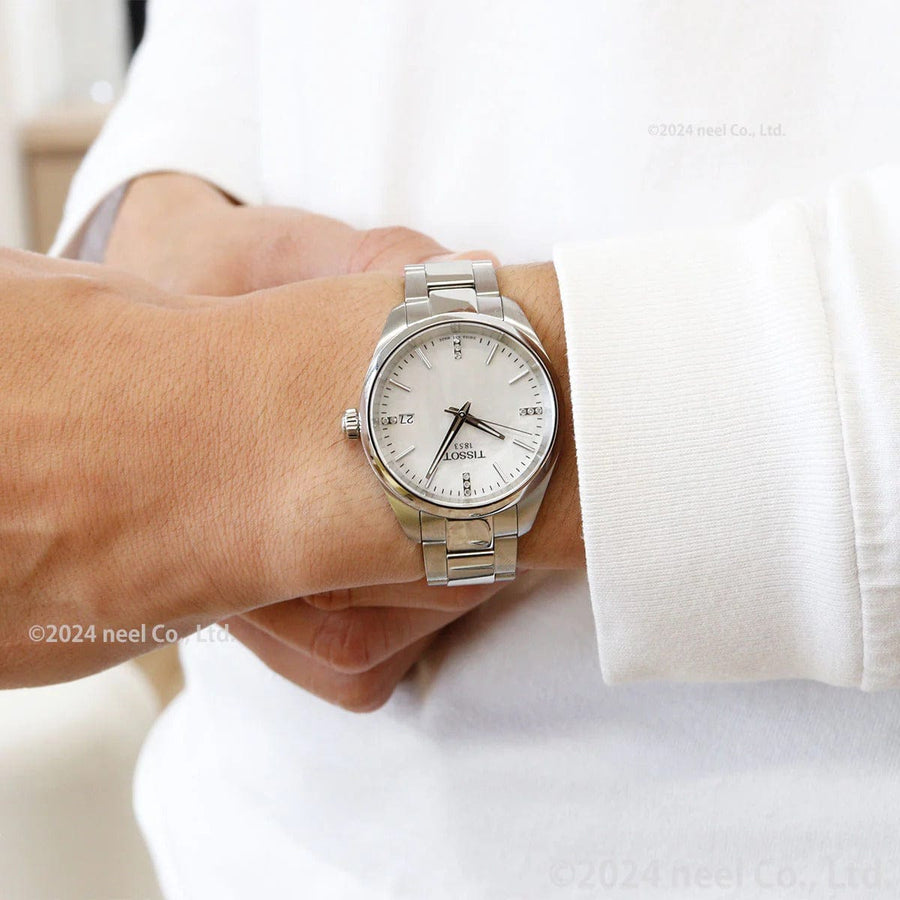 Tissot PR 100 Diamonds Mother of Pearl Dial Silver Steel Strap Watch for Women - T150.210.11.116.00