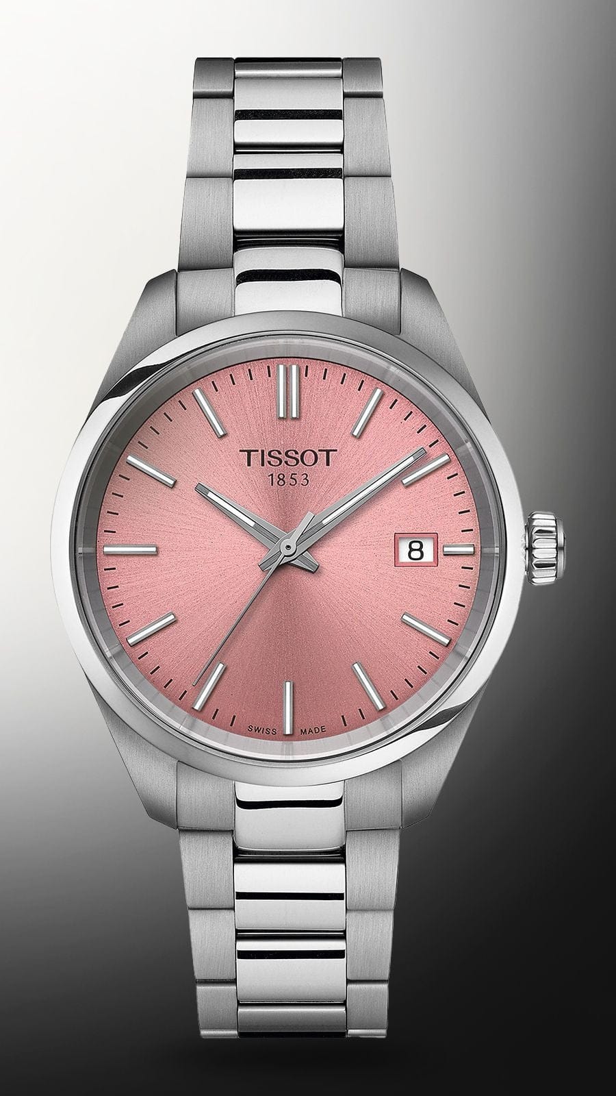 Tissot PR 100 Pink Dial Silver Steel Strap Watch for Women - T150.210.11.331.00