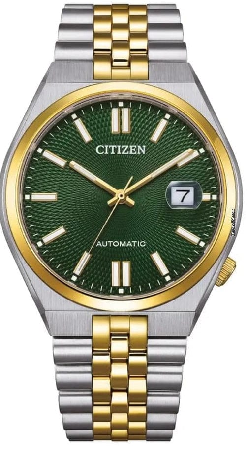 Citizen Tsuyosa 60 Automatic Green Dial Two Tone Steel Strap Watch for Men - NK0024-54X