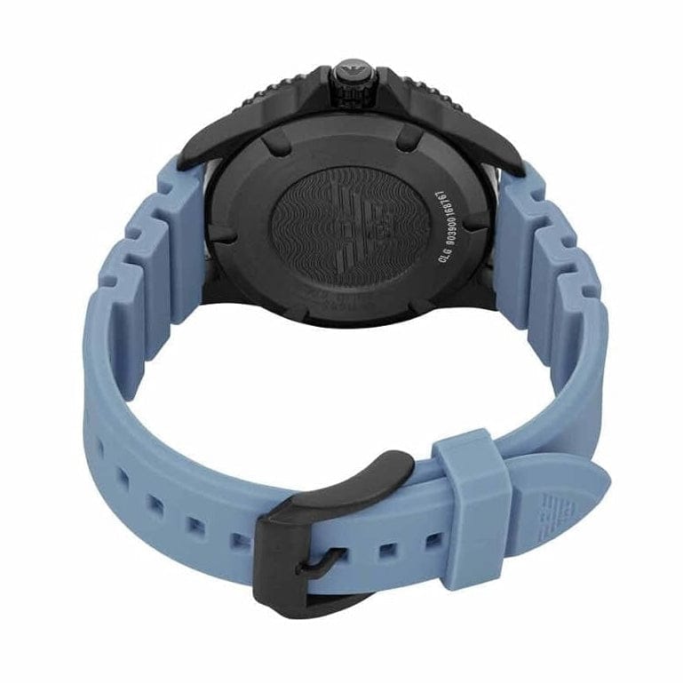 Emporio Armani Sea Explorer Divers Blue Dial Blue Silicone Strap Watch for Men - AR11685