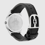 Gucci G Timeless Black Dial Black Leather Strap Watch for Women - YA1265055