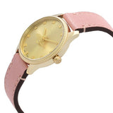 Gucci G Timeless Gold Dial Pink Leather Strap Watch for Women - YA1265041