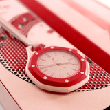 Swatch x AP Royal Pop Pink Dial Pink Leather Strap Watch for Women - Otto Rosso