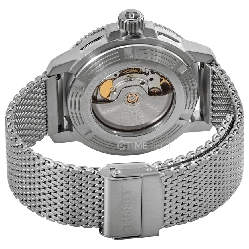 Tissot Seastar 1000 Powermatic 80 Automatic Green Dial Silver Mesh Strap Watch for Men - T120.407.11.091.00