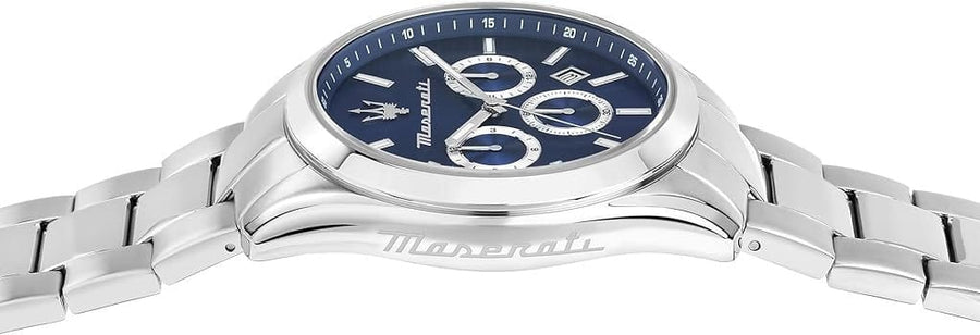 Maserati Attrazione Chronograph Blue Dial Silver Steel Strap Watch for Men - R8853151005