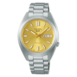 Seiko 5 Sports SNXS Automatic Gold Dial Silver Steel Strap Watch for Men - SRPL59K1