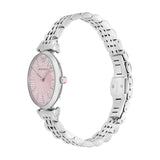 Emporio Armani Gianni T-Bar Pink Dial Silver Steel Strap Watch for Women - AR11686