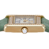Emporio Armani Classic White Dial Green Leather Strap Watch for Women - AR11661
