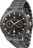 Maserati Tradizione Chronograph Black Dial Black Steel Strap Watch for Men - R8873646001