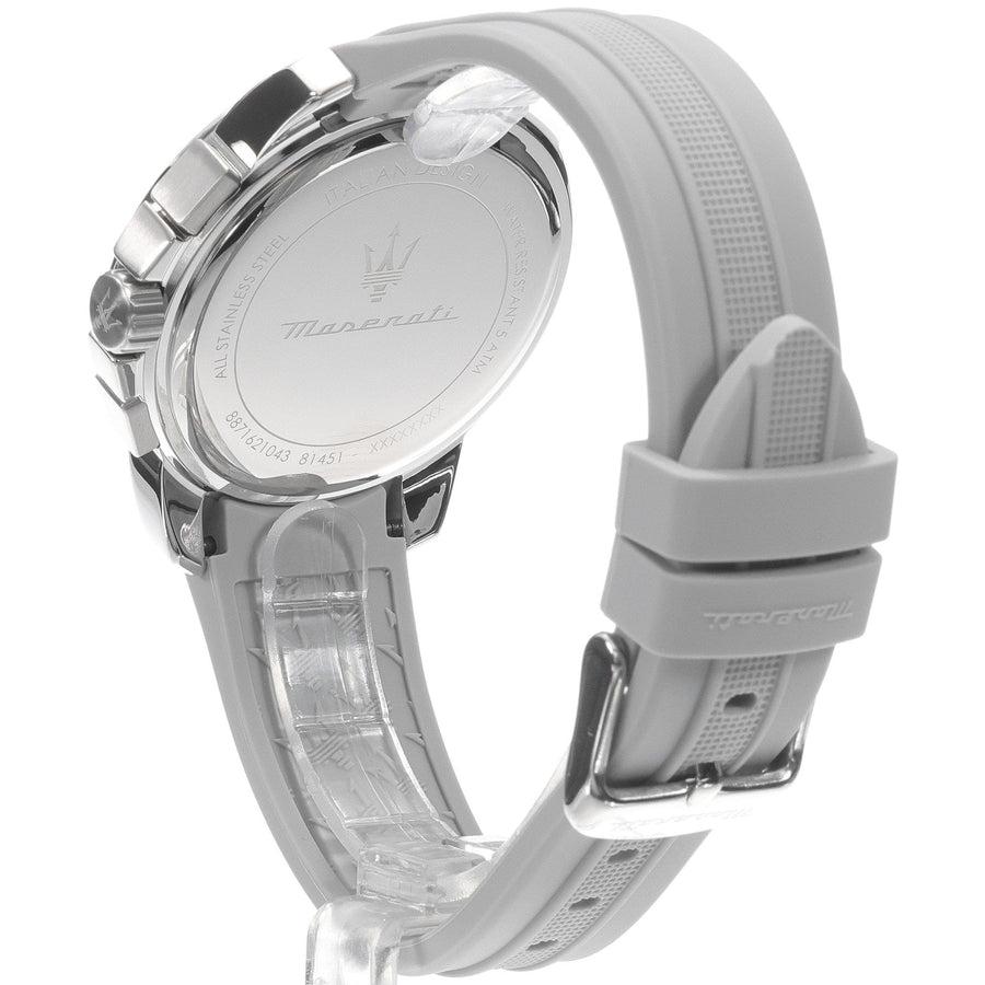 Maserati Successo Chronograph Grey Dial Grey Rubber Strap Watch for Men - R8871621043
