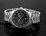 Maserati Tradizione Chronograph Black Dial Silver Steel Strap Watch for Men - R8873646004